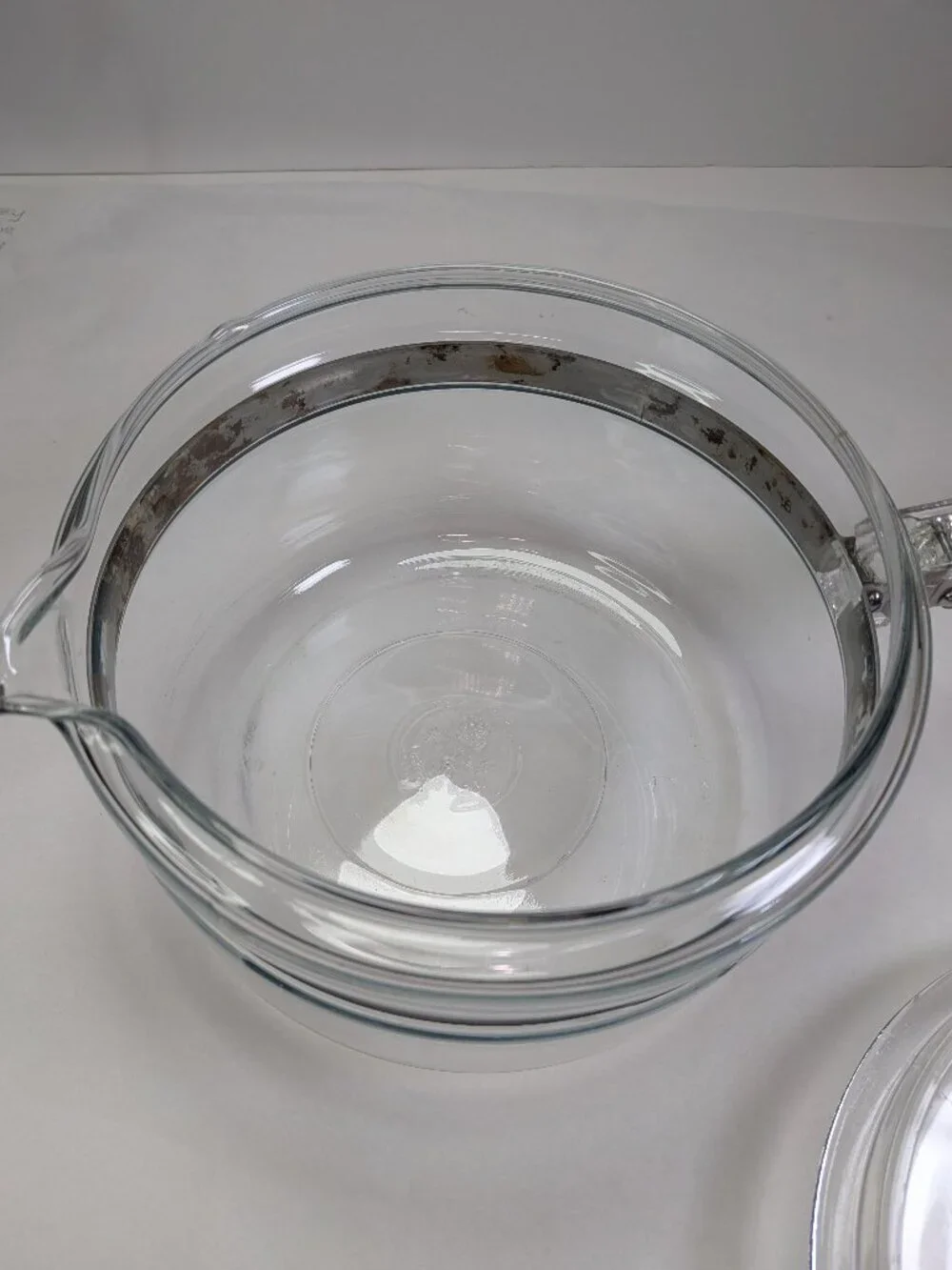 Vintage Pyrex Flameware 2 Quart Glass Covered Saucepan Pot Lid 6214-B 6213-C